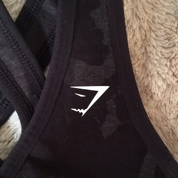 Gymshark Black Sports Bra Moisture-Wicking Racerback NEW - Picture 3 of 10
